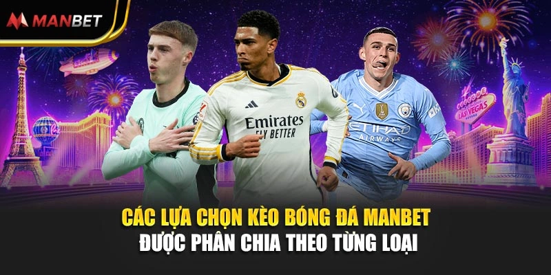 Các lựa chọn kèo bóng đá Manbet được phân chia theo từng loại