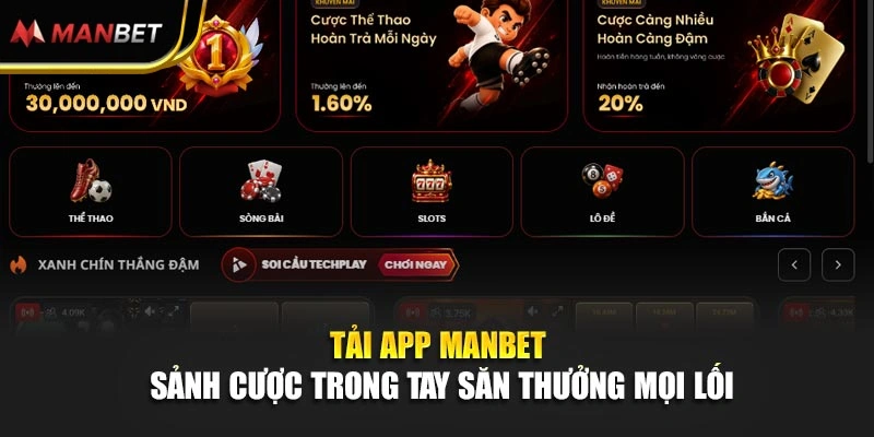 Tải App Manbet - Sảnh Cược Trong Tay Săn Thưởng Mọi Lối